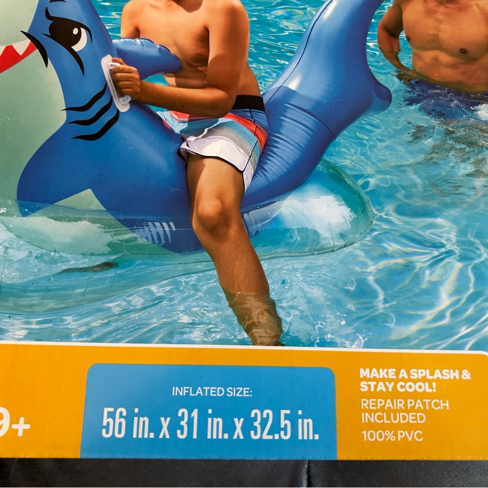 NEW. HUGE Shark Pool Ride On Toy - Picture 2 of 2